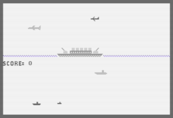 screenshot of original Battleship War game for C-64
